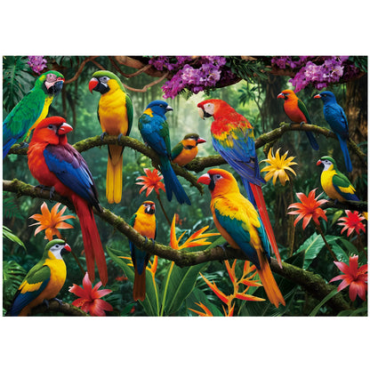 Parrots in the Jungle 1000 Piece Jigsaw Puzzle