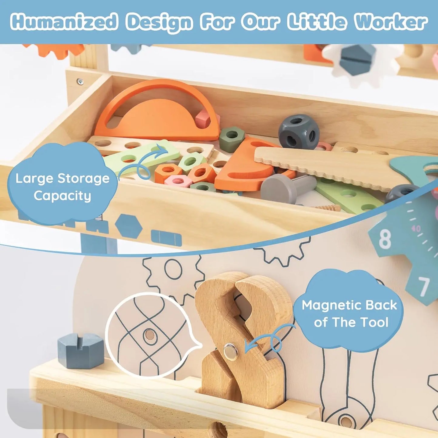 Large Wooden Work Bench Construction Toys