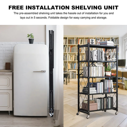 5-Tier Storage Shelving Unit with Wheels