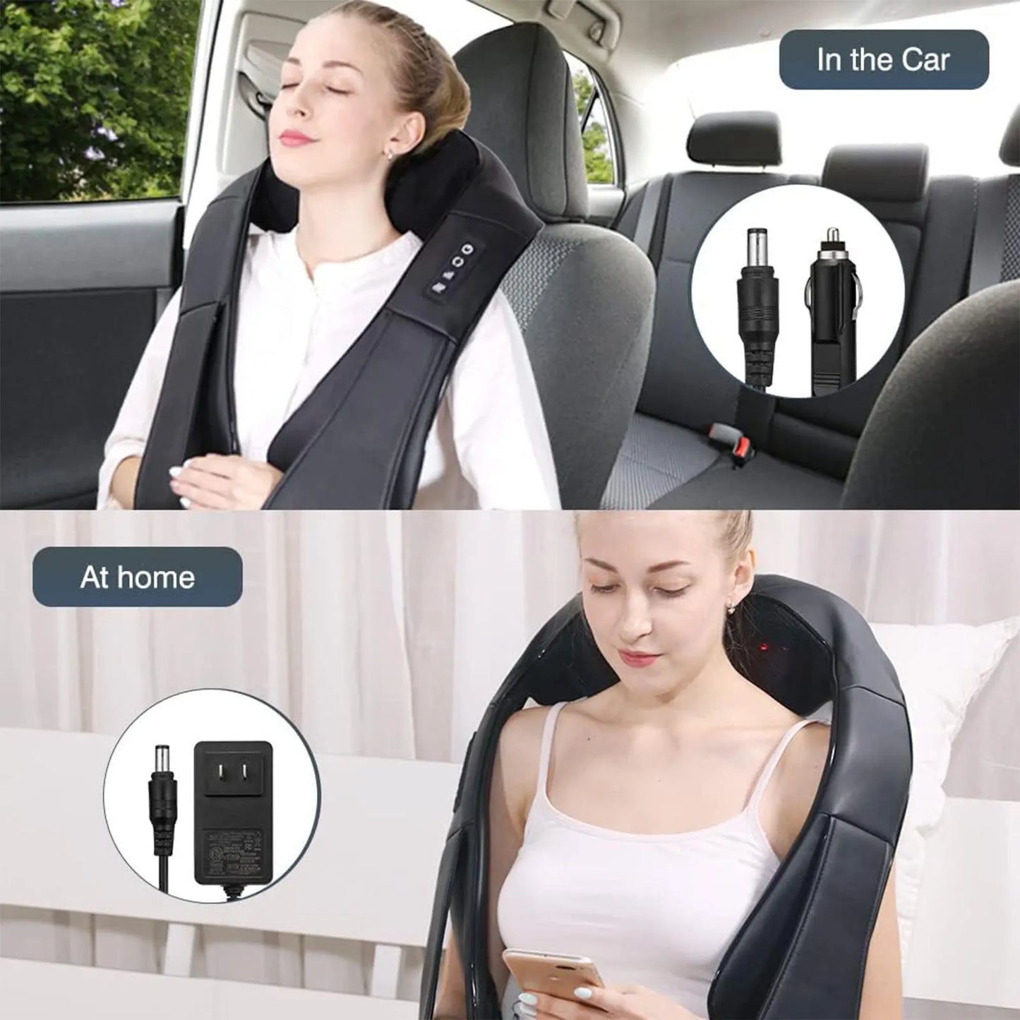 Electric heating neck and shoulder massager