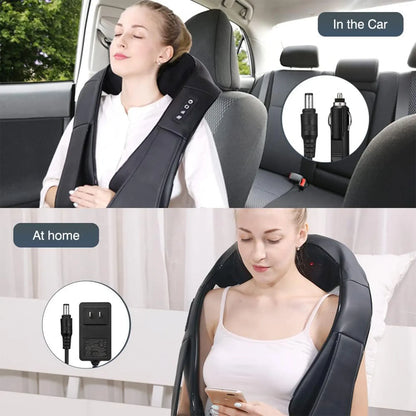 Electric heating neck and shoulder massager