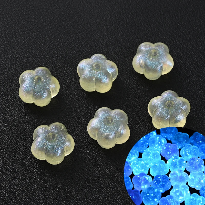 30Pcs Luminous Acrylic Beads 15mm