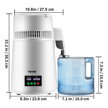 4L Water Distiller Purifier Touch Screen Home Appliance