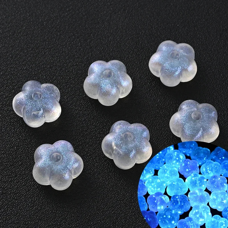 30Pcs Luminous Acrylic Beads 15mm