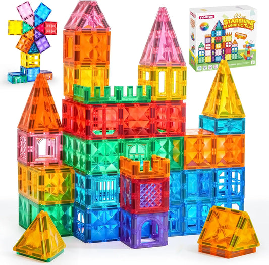 66PCS Magnetic Building Tiles