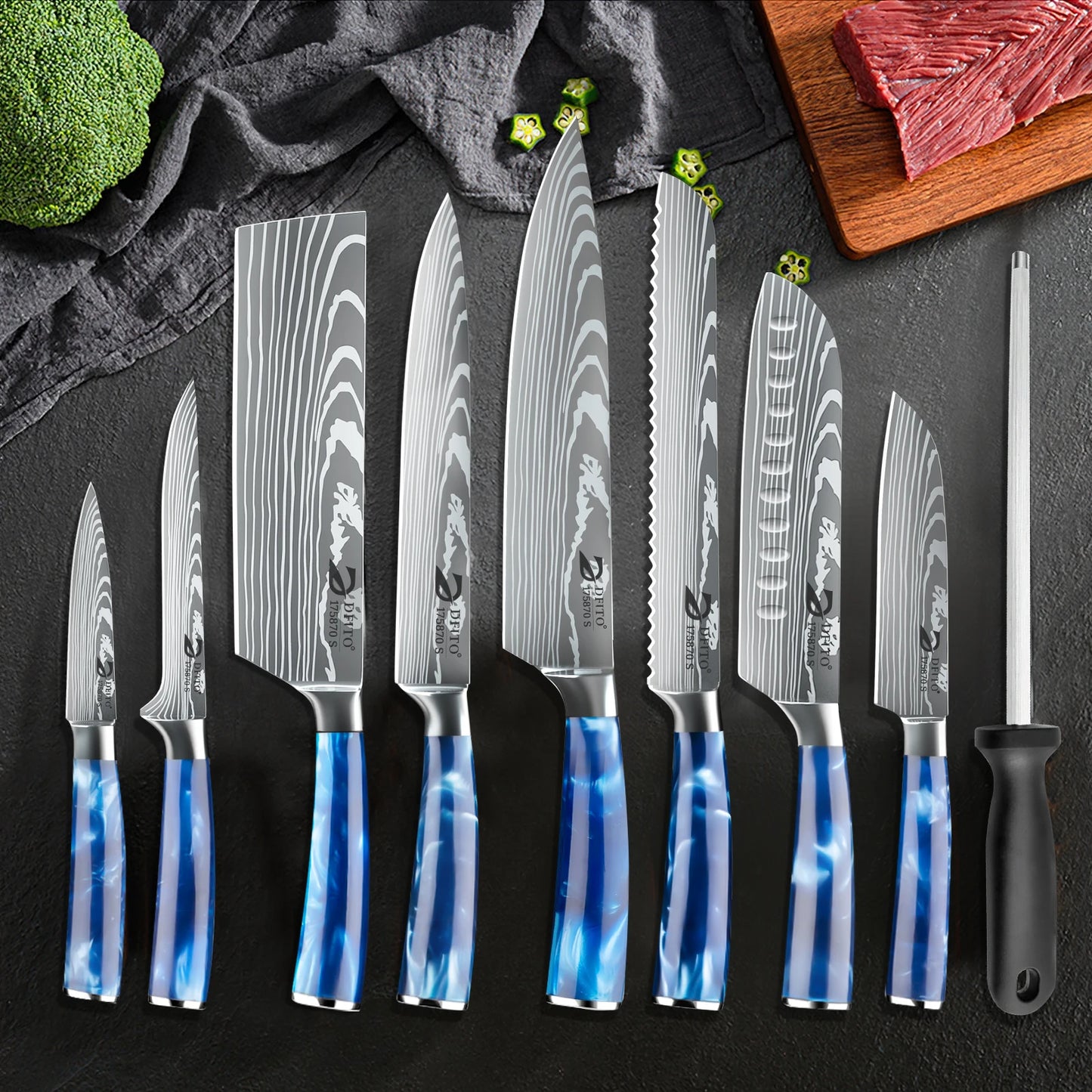 8PCS Kitchen Knives Set with Cover