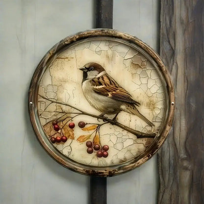 Vintage Bird & Cherry Wall Art