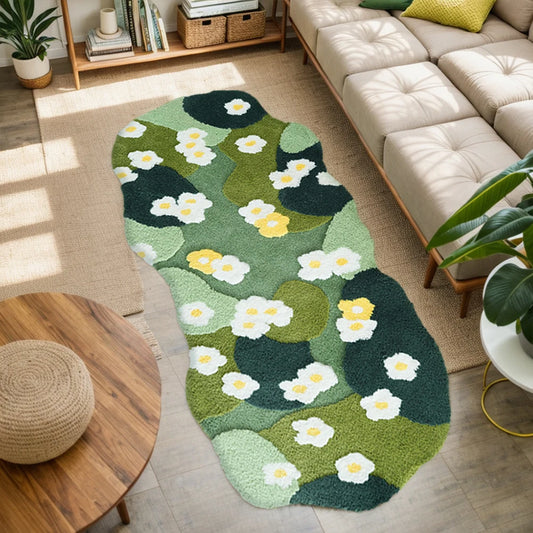 3D Moss Green Carpet Fluffy Forest Floor Mat