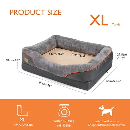 Large Dog Bed Comfortable, with Removable Washable Cover