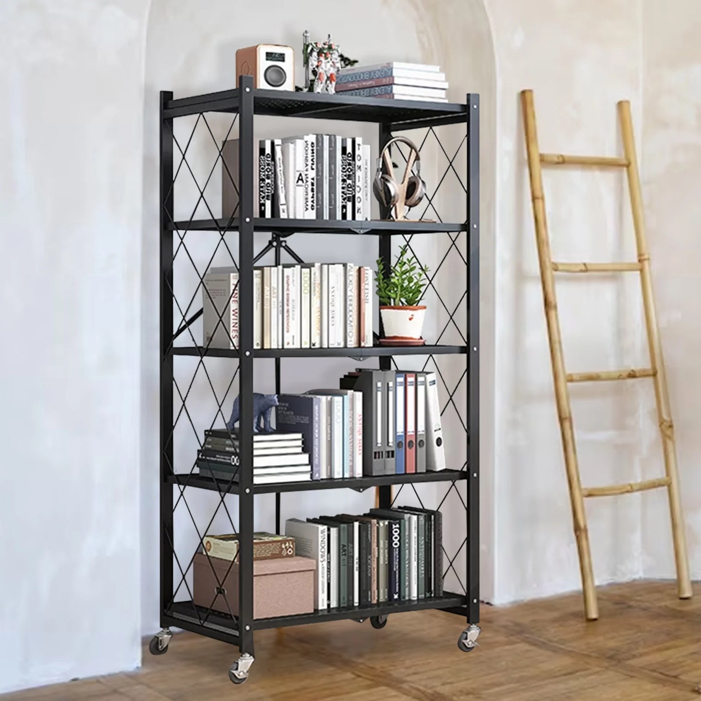 5-Tier Storage Shelving Unit with Wheels