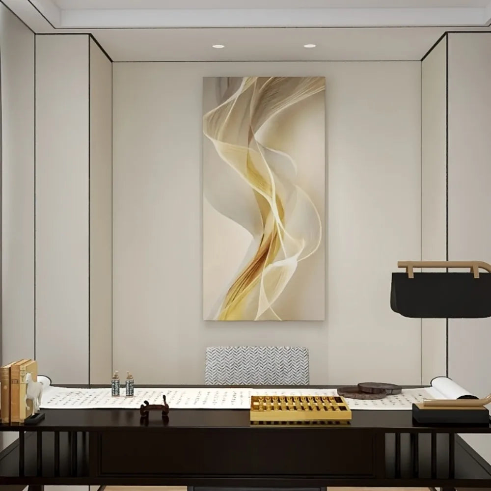 Modern abstract white canvas art
