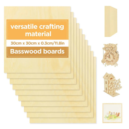 Basswood Sheets for Craft 3mm Thick Unfinished Wood Laser Engraving