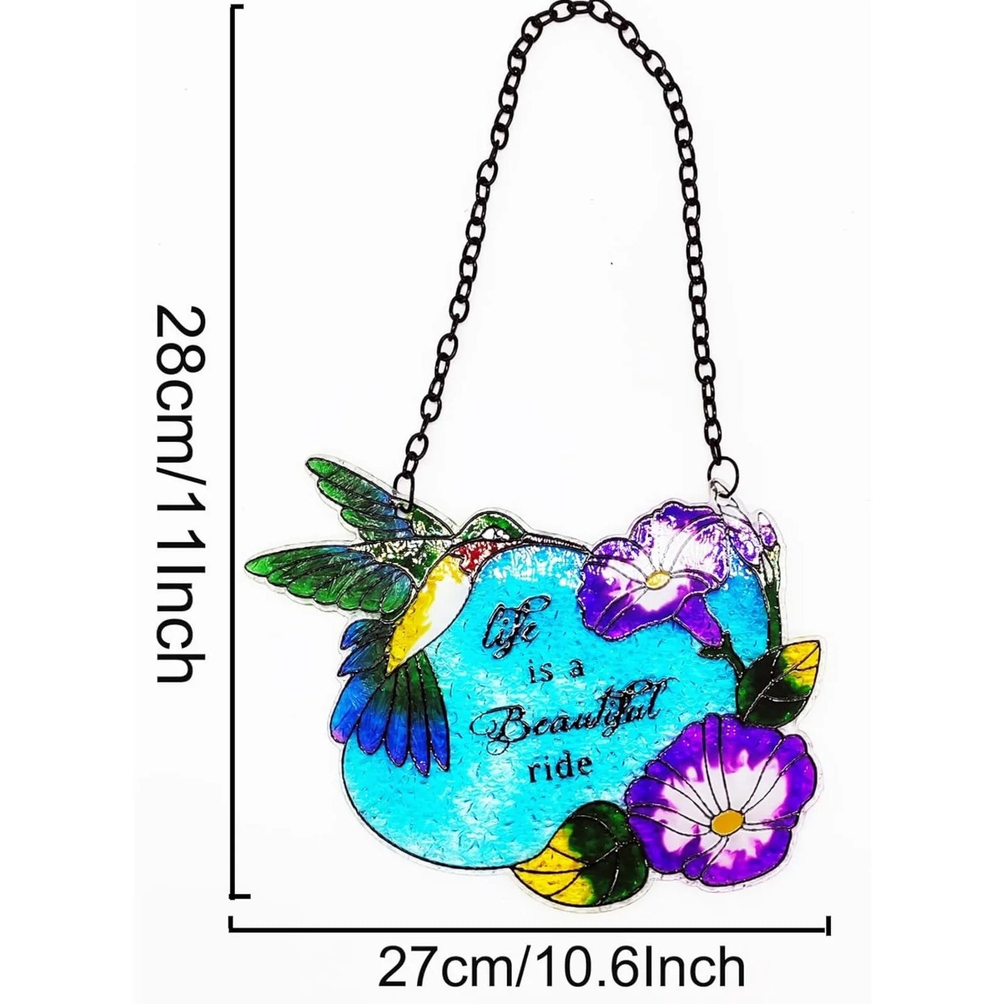 Stained Glass Hummingbird Suncatcher