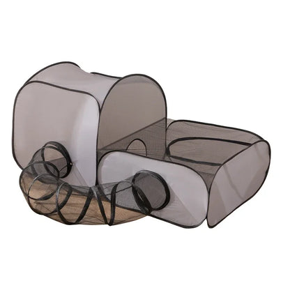 Square Gray Play Tunnel Foldable Pets Nest