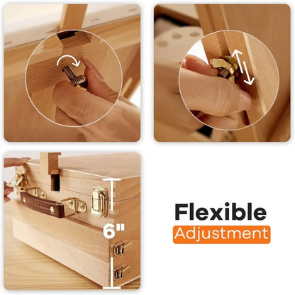 Large Tabletop Easel Box with 3 Storage Drawers