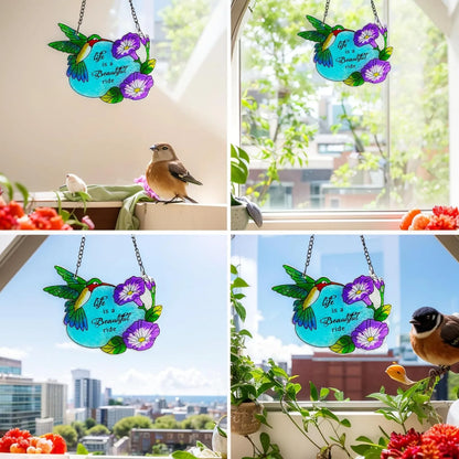 Stained Glass Hummingbird Suncatcher
