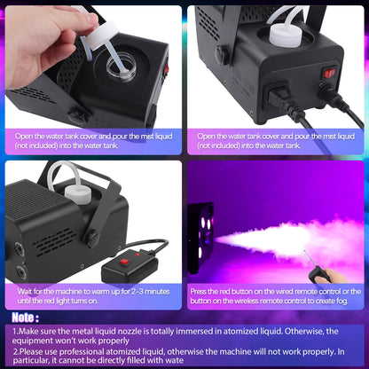 500W Fog Machine, Wireless with Remote Control