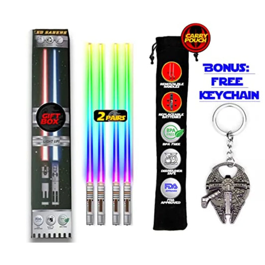 Interactive Lightsaber Chopsticks with 9 Color LED