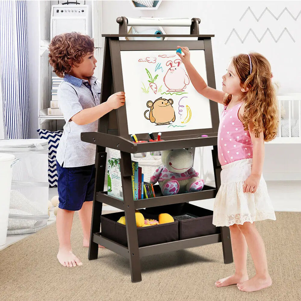 3 in 1 Double-Sided Storage Art Easel w/ Paint Cups