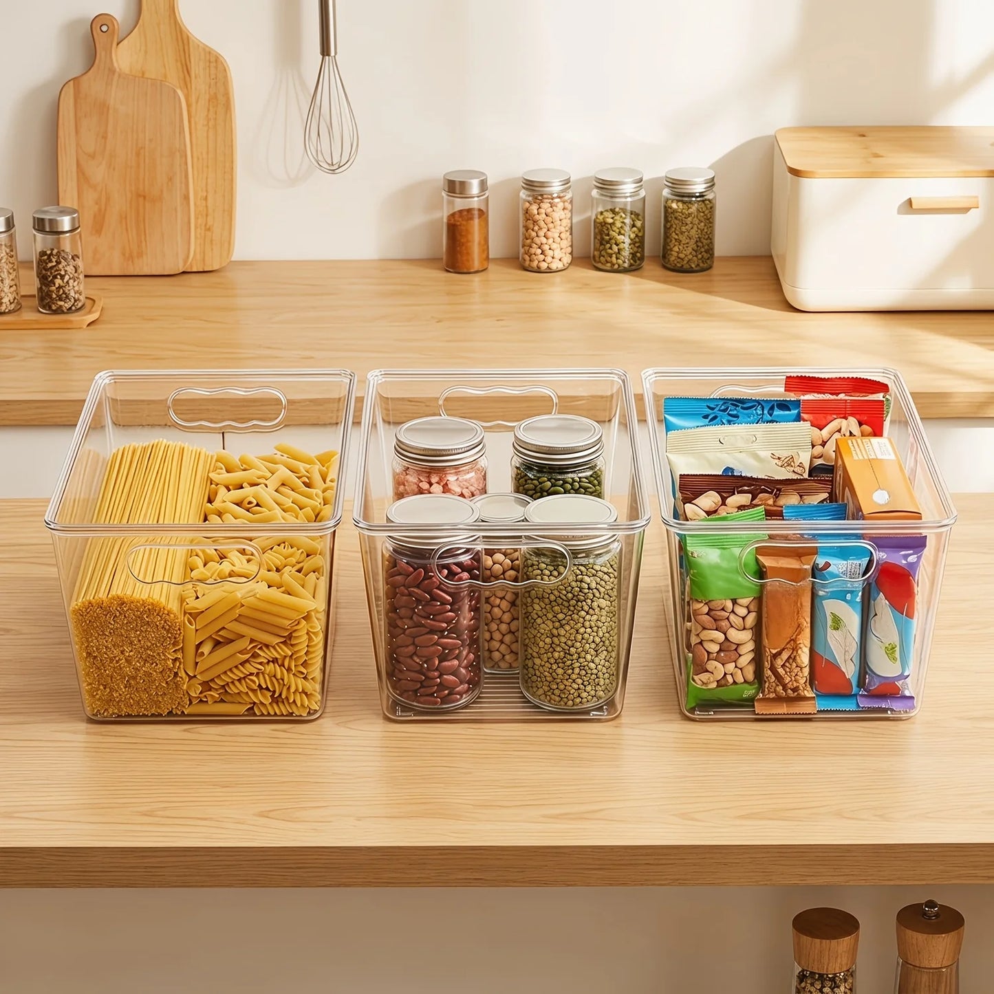 10 Pack Clear Stackable Storage Bins with Lids