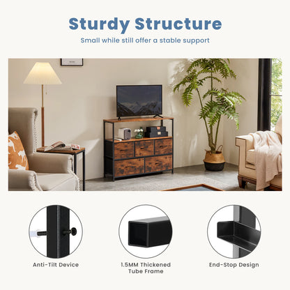 Fireplace TV Stand Dresser For Bedroom