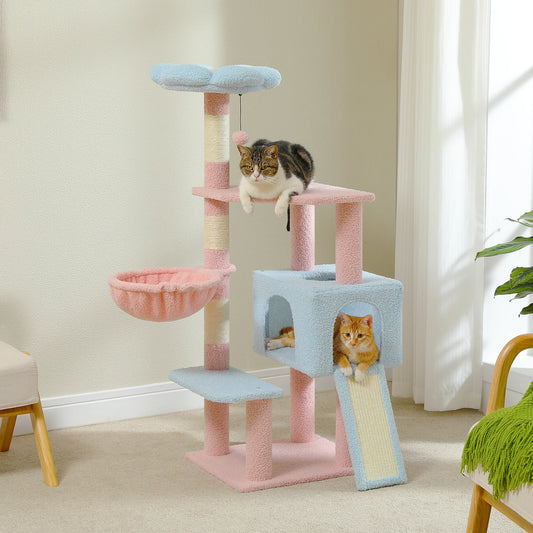 Flower Cat Tree Multi-Level Cat Tower with Scratching Posts