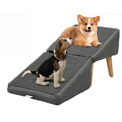 All-in-One Lightweight Folding Pet Ramps Stairs for Couch, Bed