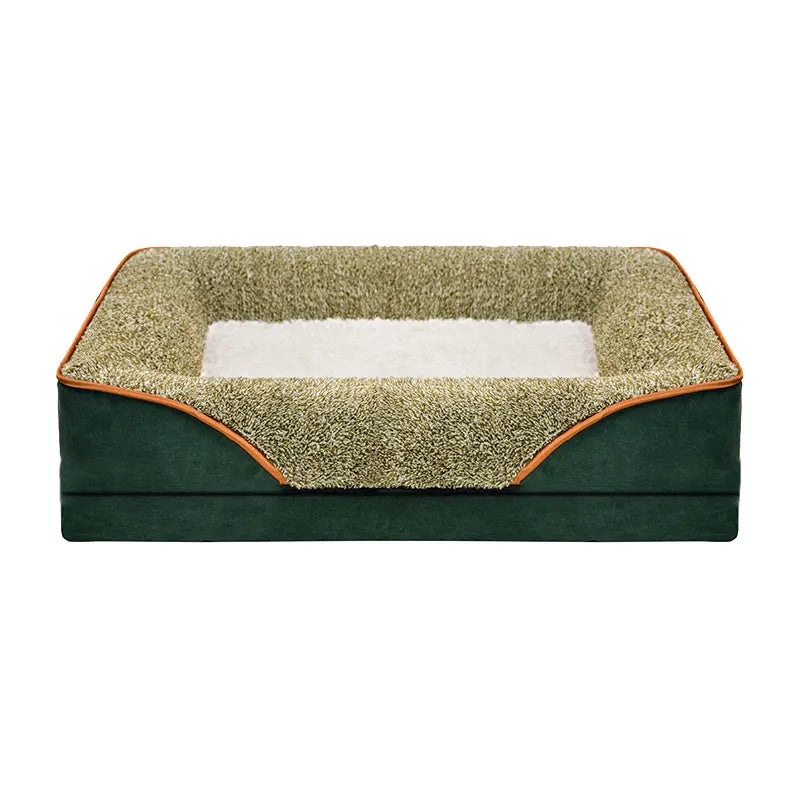 Oversized pet bed, washable with raised edges,