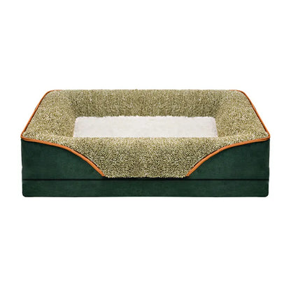 Oversized pet bed, washable with raised edges,