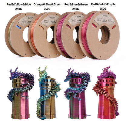 Triple Color Silk PLA Premium Filament 3D Print color filament