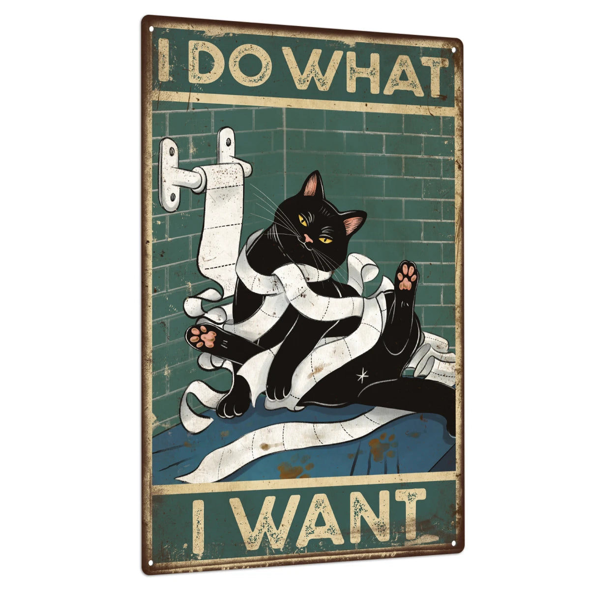 Black Cat Wall Art Decor for Bathroom