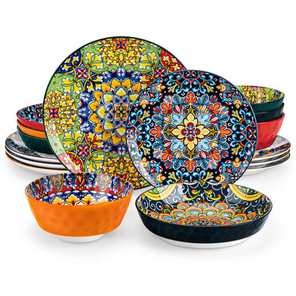 Ceramic Dinnerware Set Bohemian Style For 6