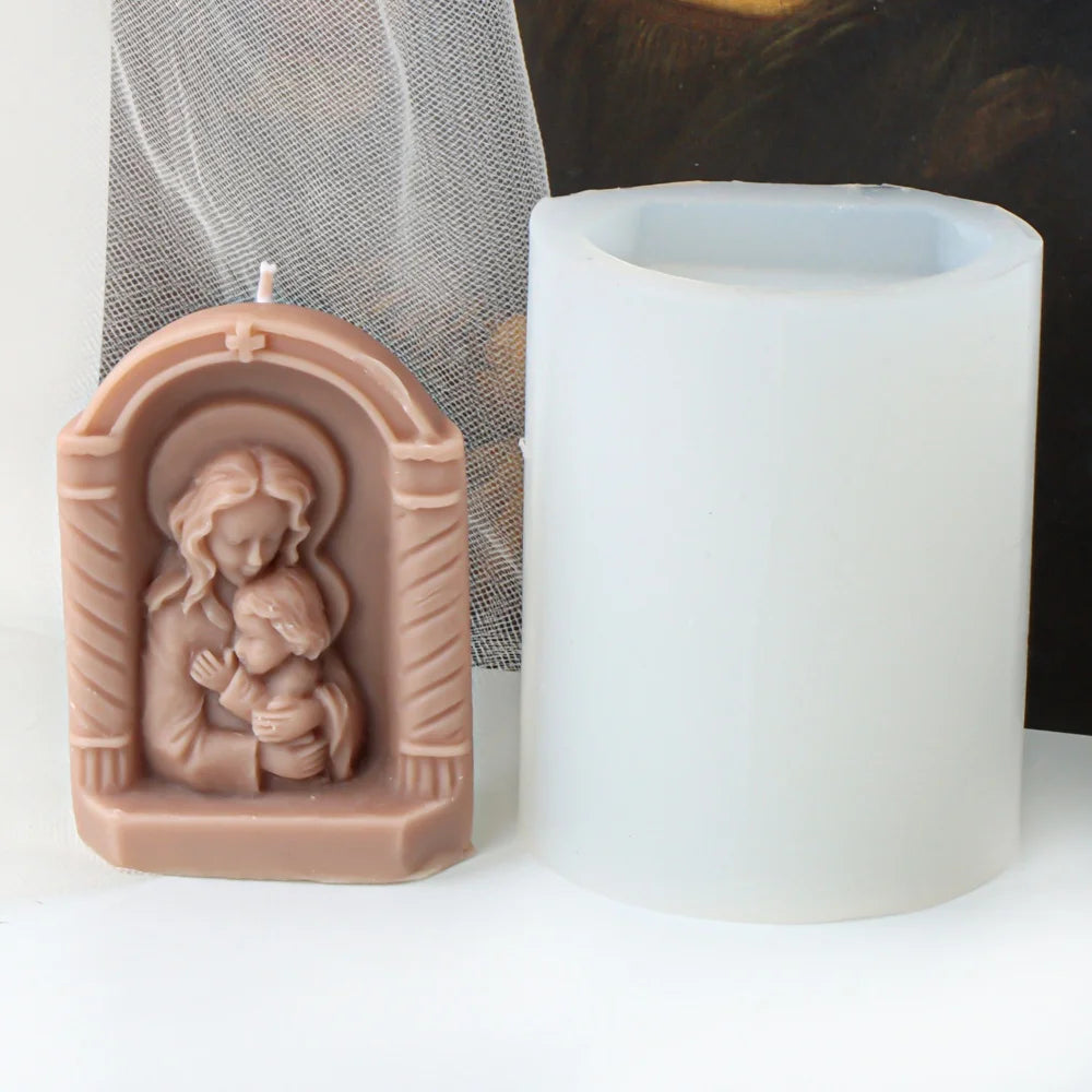 3D Mother and Baby Silicone Candle Mold