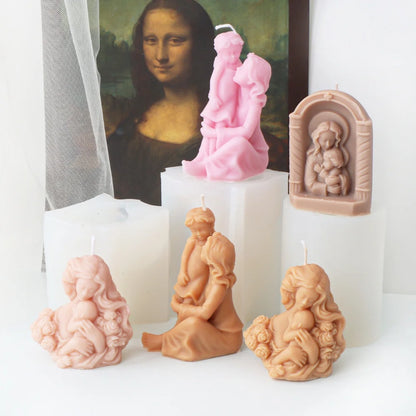 3D Mother and Baby Silicone Candle Mold
