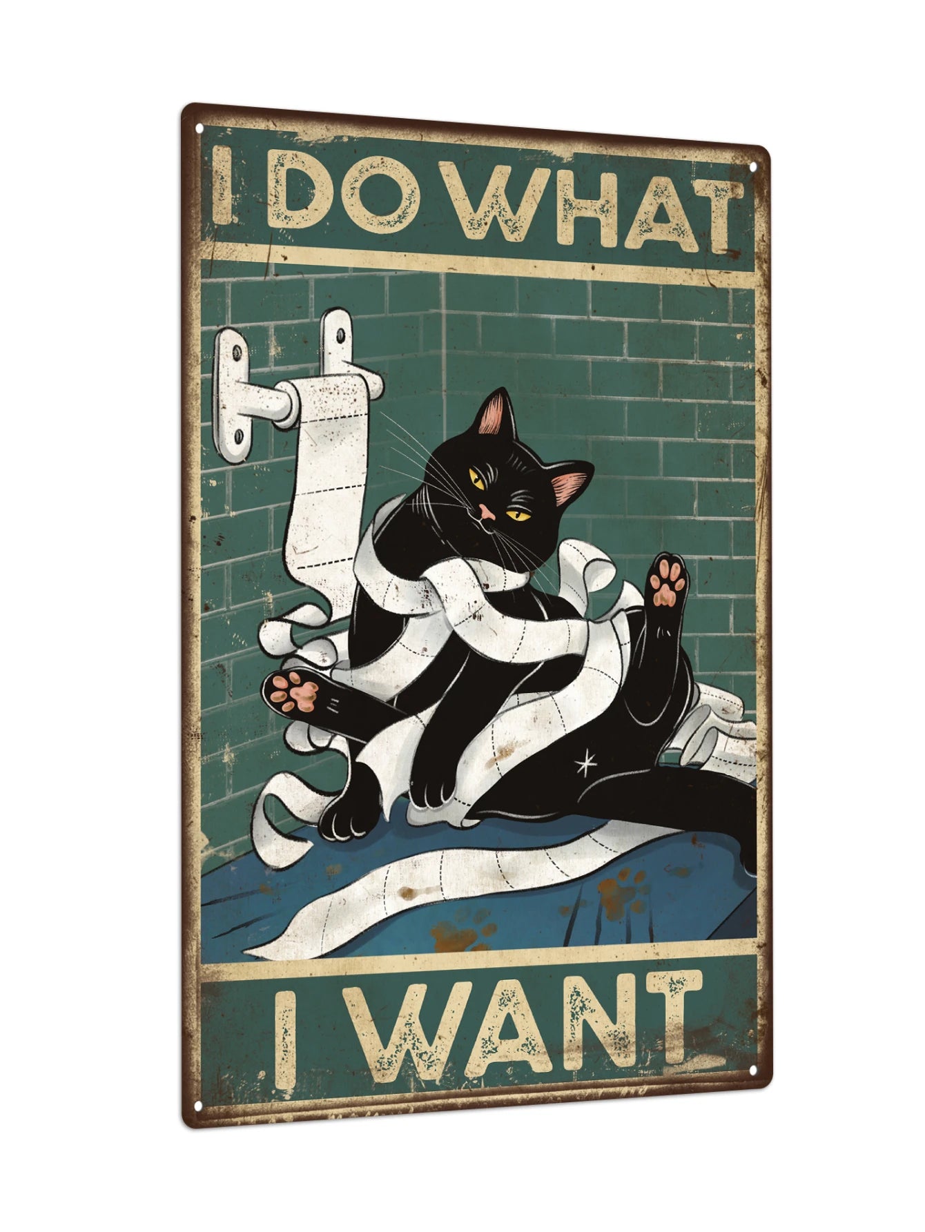 Black Cat Wall Art Decor for Bathroom