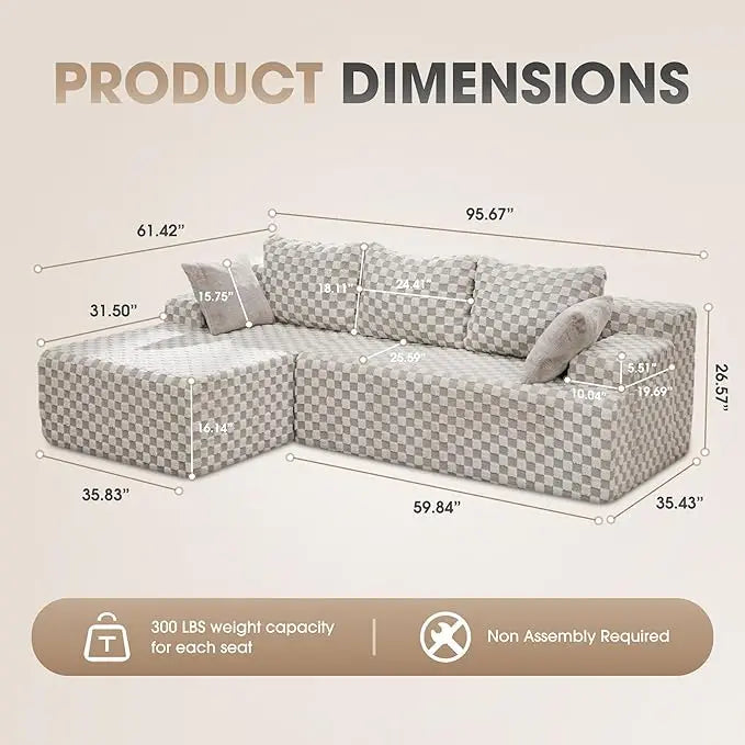 Modular L-Shaped Sectional with Storage Modules