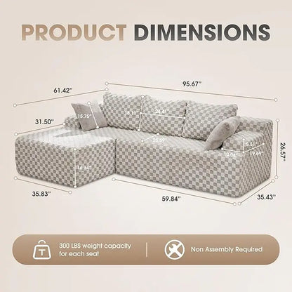 Modular L-Shaped Sectional with Storage Modules