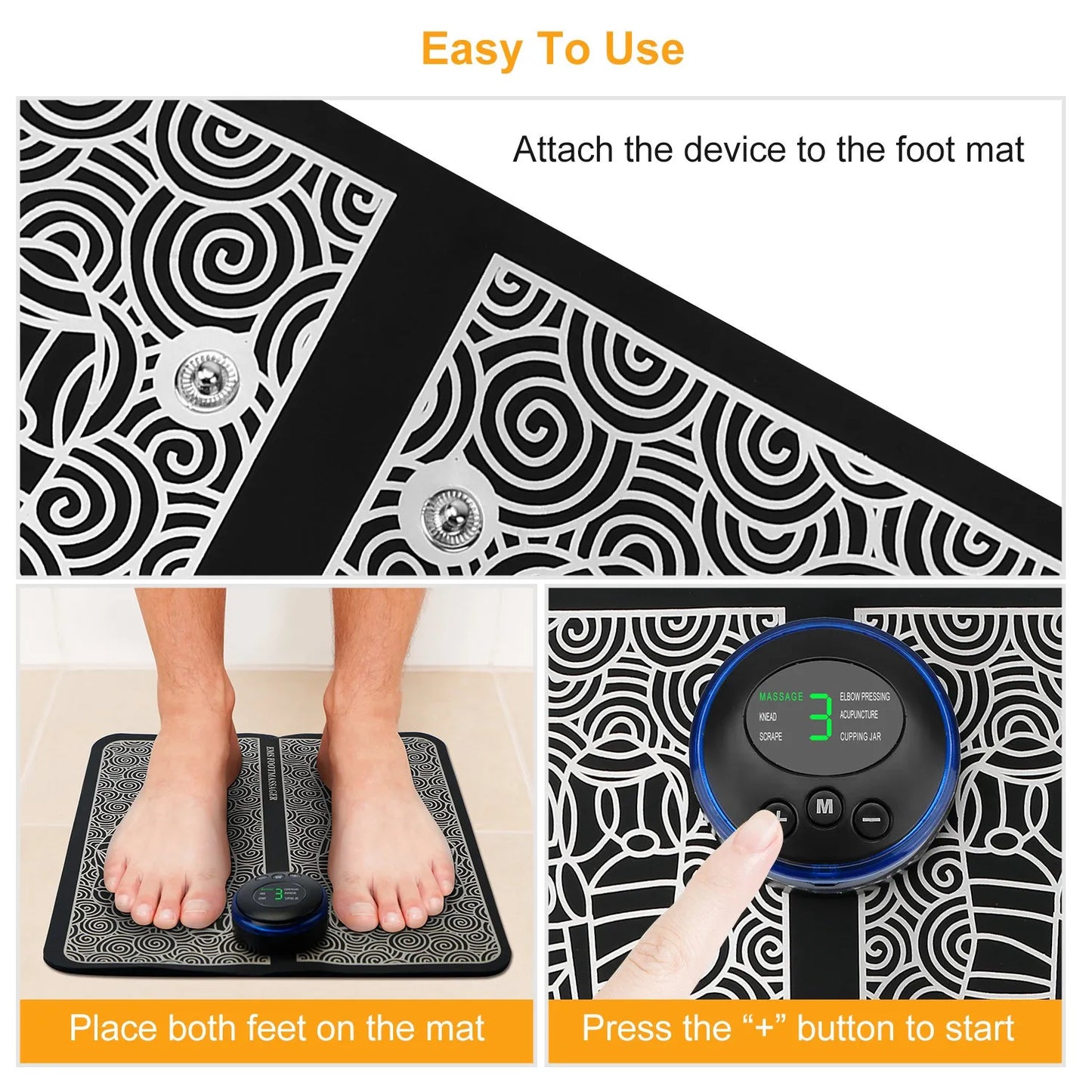 Electric foot massager, rechargeable to relieve fatigue