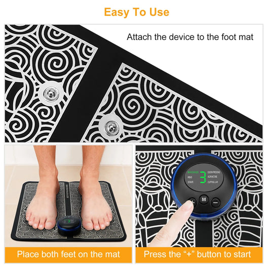 Electric foot massager, rechargeable to relieve fatigue