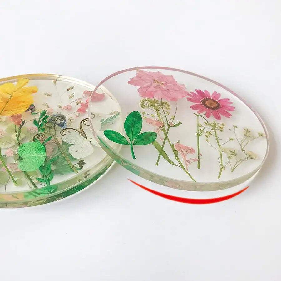 Coaster Set with Flowers