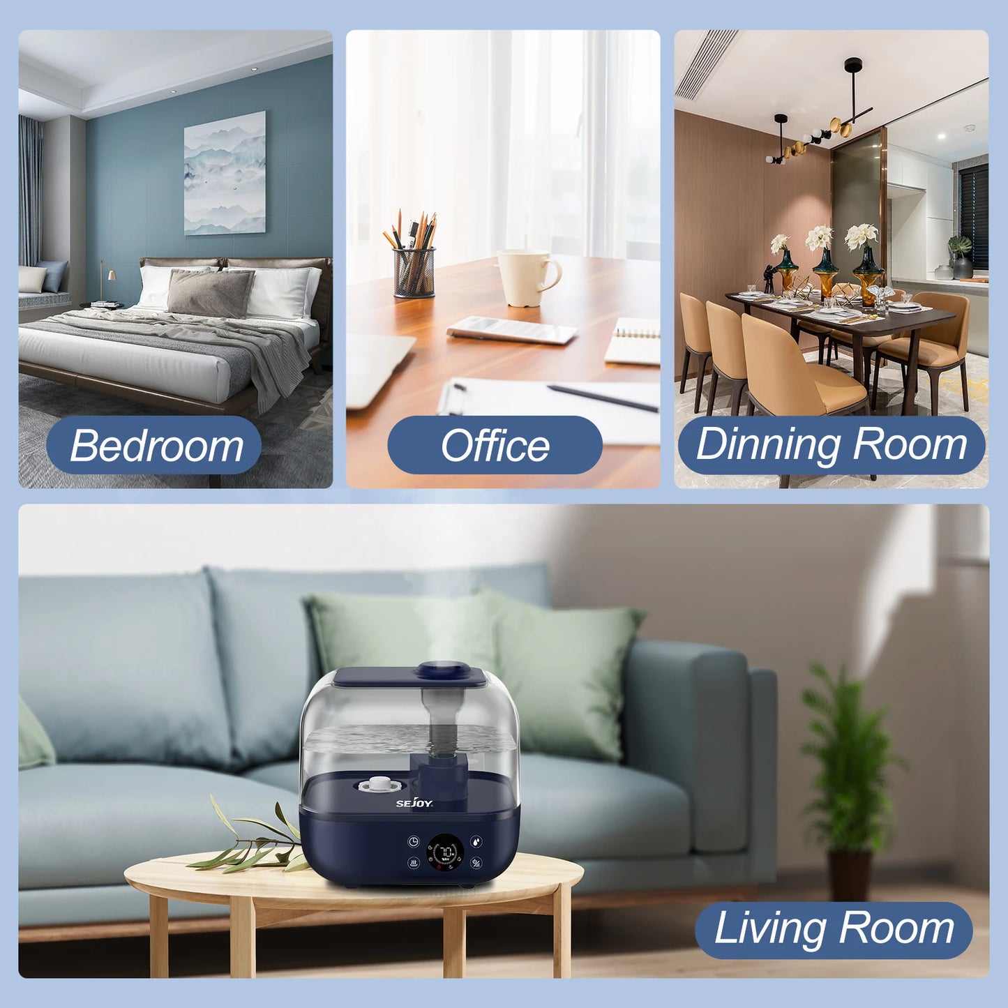 Ultrasonic Cool Mist Humidifiers 5L with Essential Oil