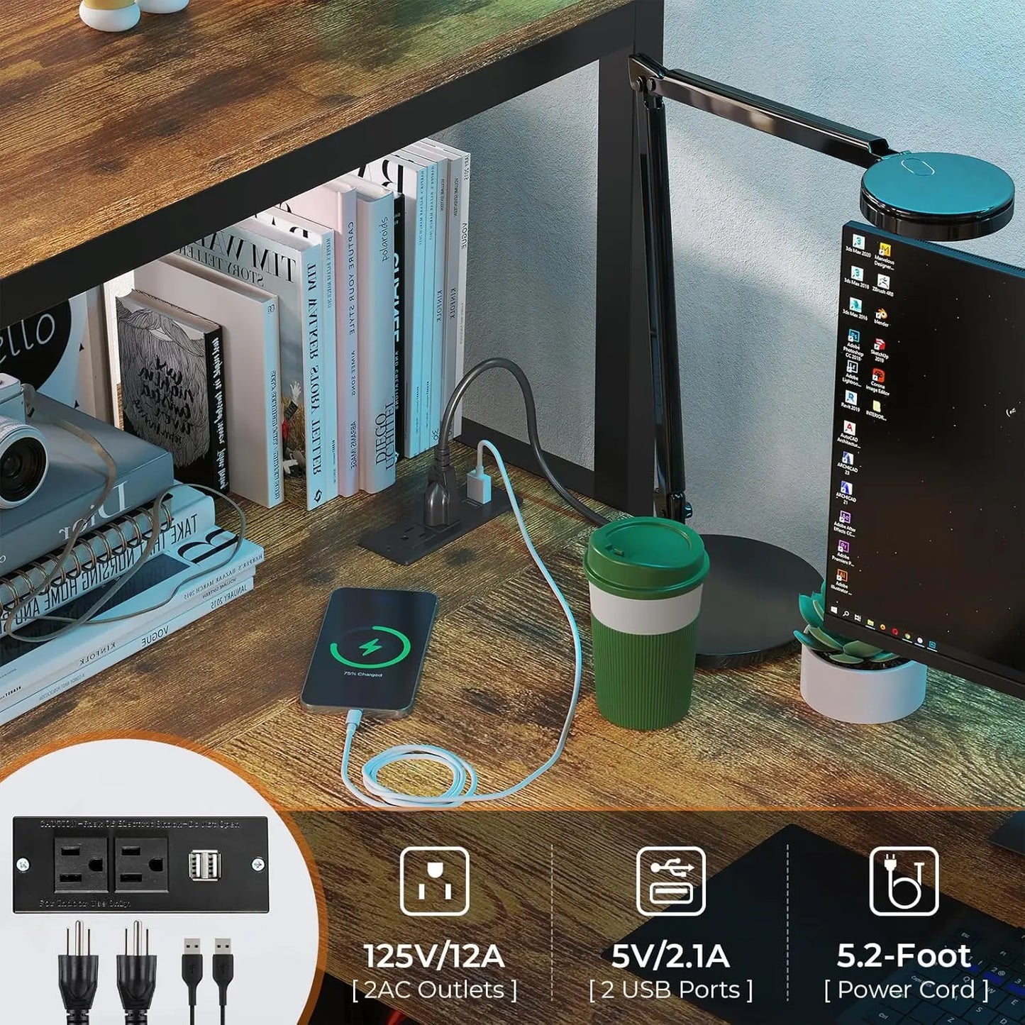 Metal Kids Loft Bed with L-Shaped Desk