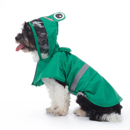 Fashionable Reflective Pet Dog Raincoat, Hooded Waterproof Jacket