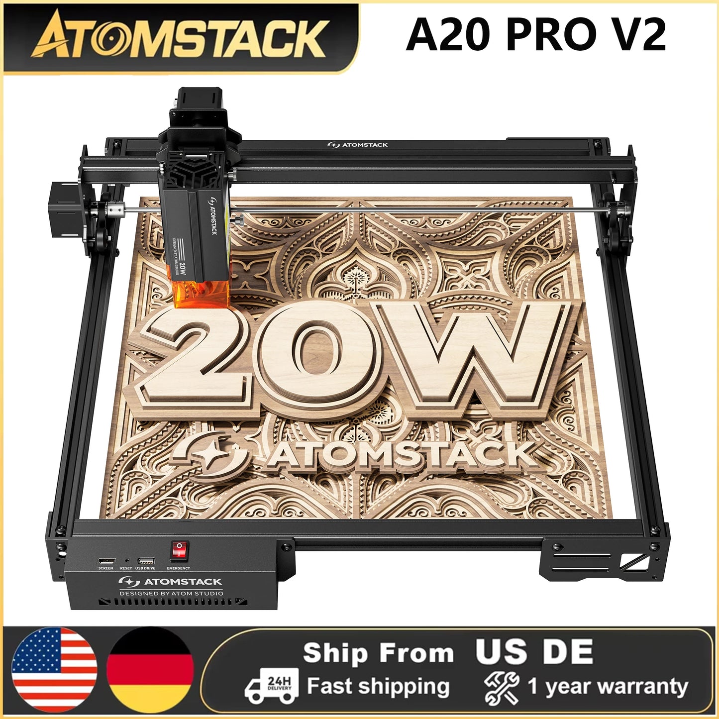 Atomstack A20 Pro V2 Laser Engraver Quad-Laser
