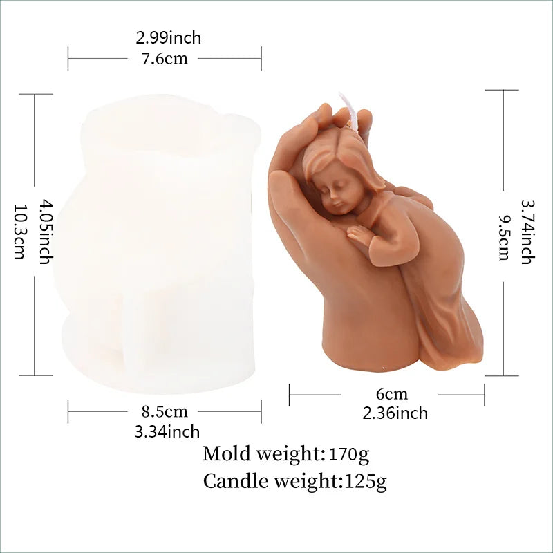 the Silent Love Mother's Hand Silicone Candle Mold