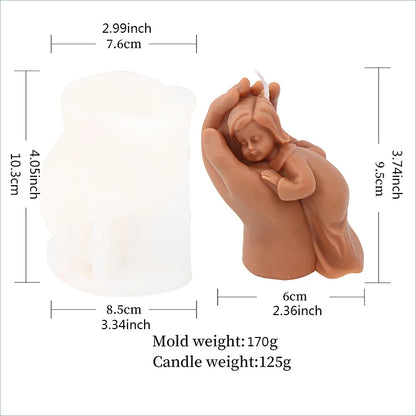 the Silent Love Mother's Hand Silicone Candle Mold