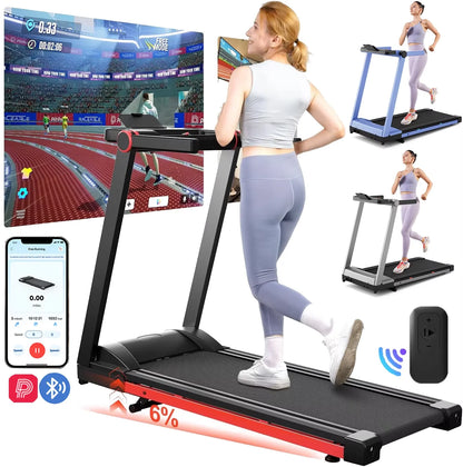 3.5HP Foldable Treadmill 350lbs Adjustable Incline