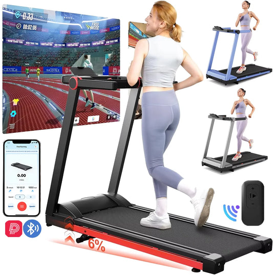 3.5HP Foldable Treadmill 350lbs Adjustable Incline