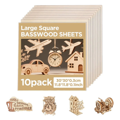 Basswood Sheets for Craft 3mm Thick Unfinished Wood Laser Engraving