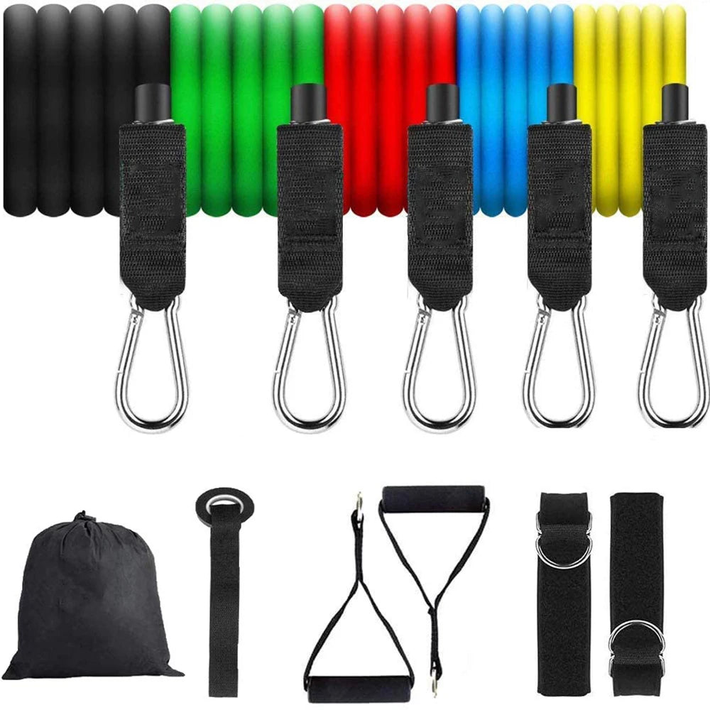 Elastic Rubber Resistance Bands for Weight Training, Fitness, 11Pcs